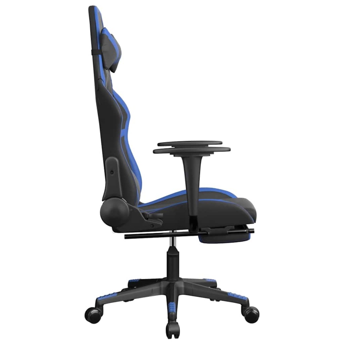vidaXL Καρέκλα Gaming Μασάζ Υποπόδιο Μαύρο & Μπλε από Συνθετικό Δέρμα