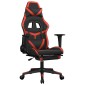 vidaXL Καρέκλα Gaming Μασάζ Υποπόδιο Μαύρο/Πράσινο από Συνθετικό Δέρμα