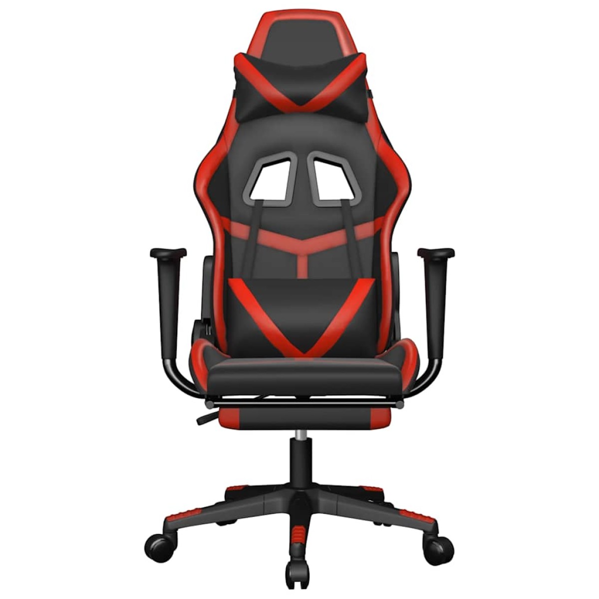 vidaXL Καρέκλα Gaming Μασάζ Υποπόδιο Μαύρο/Πράσινο από Συνθετικό Δέρμα