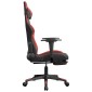 vidaXL Καρέκλα Gaming Μασάζ Υποπόδιο Μαύρο/Πράσινο από Συνθετικό Δέρμα