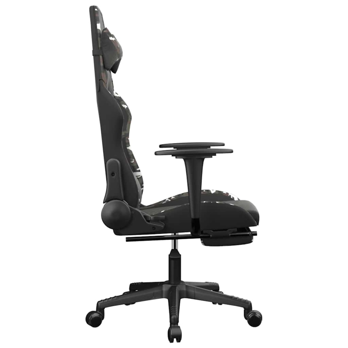 vidaXL Καρέκλα Gaming Μασάζ Υποπόδιο Μαύρος Παραλλαγή Συνθετικό Δέρμα