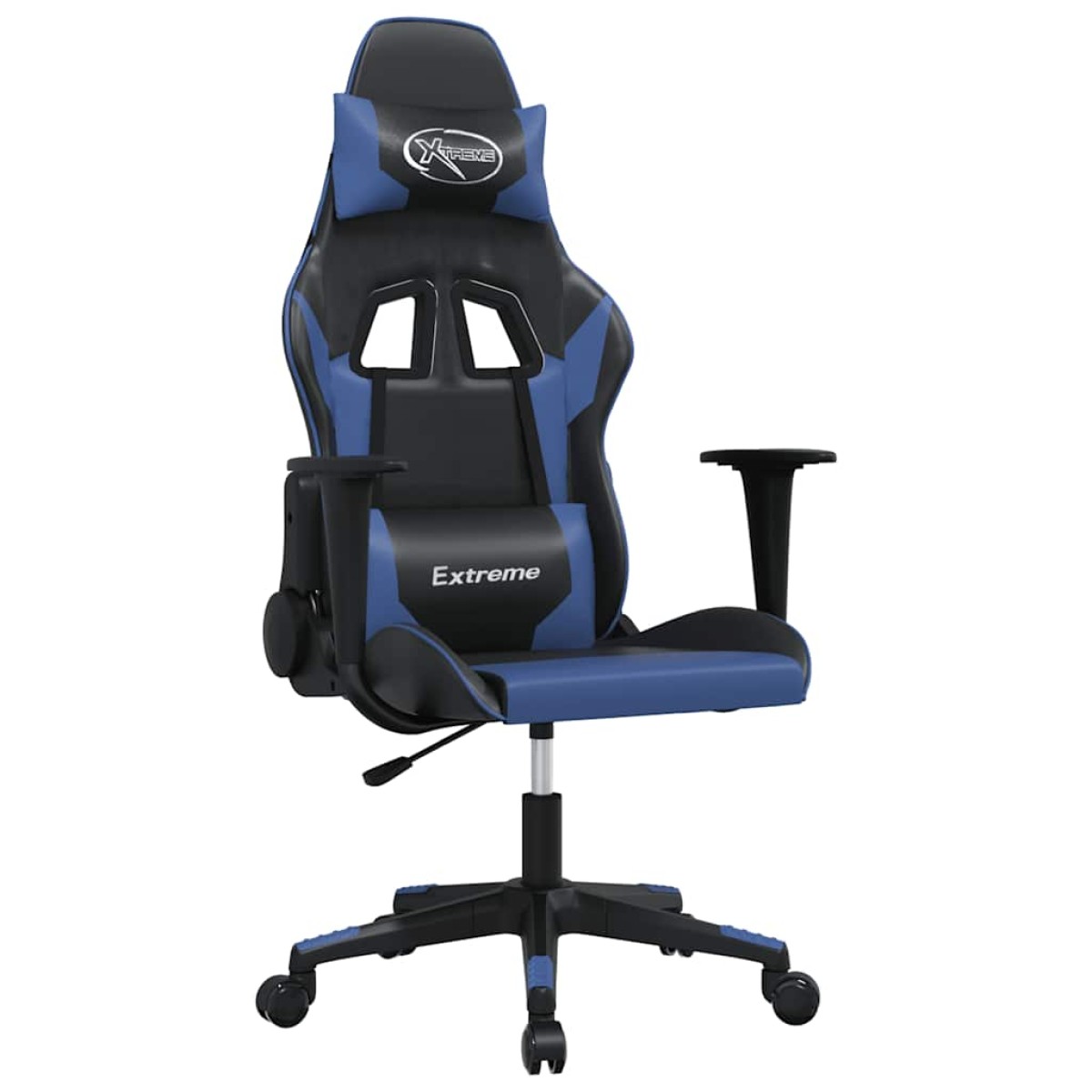 vidaXL Καρέκλα Gaming Μασάζ Μαύρο/Μπλε από Συνθετικό Δέρμα