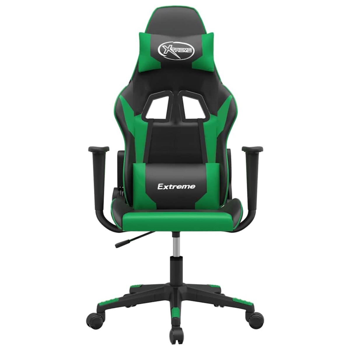 vidaXL Καρέκλα Gaming Μασάζ Μαύρο/Πράσινο από Συνθετικό Δέρμα