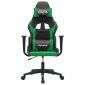 vidaXL Καρέκλα Gaming Μασάζ Μαύρο/Πράσινο από Συνθετικό Δέρμα