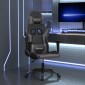vidaXL Καρέκλα Gaming Μασάζ Μαύρο/Γκρι από Συνθετικό Δέρμα