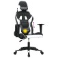 vidaXL Καρέκλα Gaming Μασάζ Ασπρόμαυρη από Συνθετικό Δέρμα