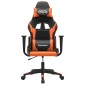 vidaXL Καρέκλα Gaming Μασάζ Μαύρο/πορτοκαλί από Συνθετικό Δέρμα
