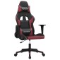 vidaXL Καρέκλα Gaming Μασάζ Μαύρο/μπορντό από Συνθετικό Δέρμα