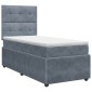 vidaXL Κρεβάτι box spring με στρώμα Σκούρο Γκρι 90 x 200 cm Βελούδο