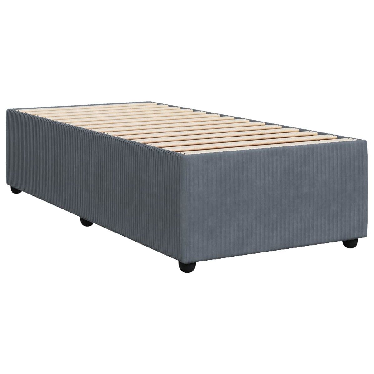 vidaXL Κρεβάτι box spring με στρώμα Σκούρο Γκρι 90 x 200 cm Βελούδο