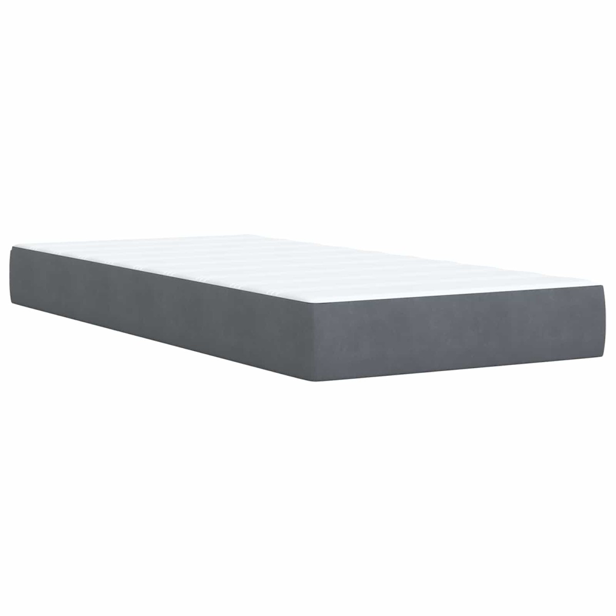 vidaXL Κρεβάτι box spring με στρώμα Σκούρο Γκρι 90 x 200 cm Βελούδο