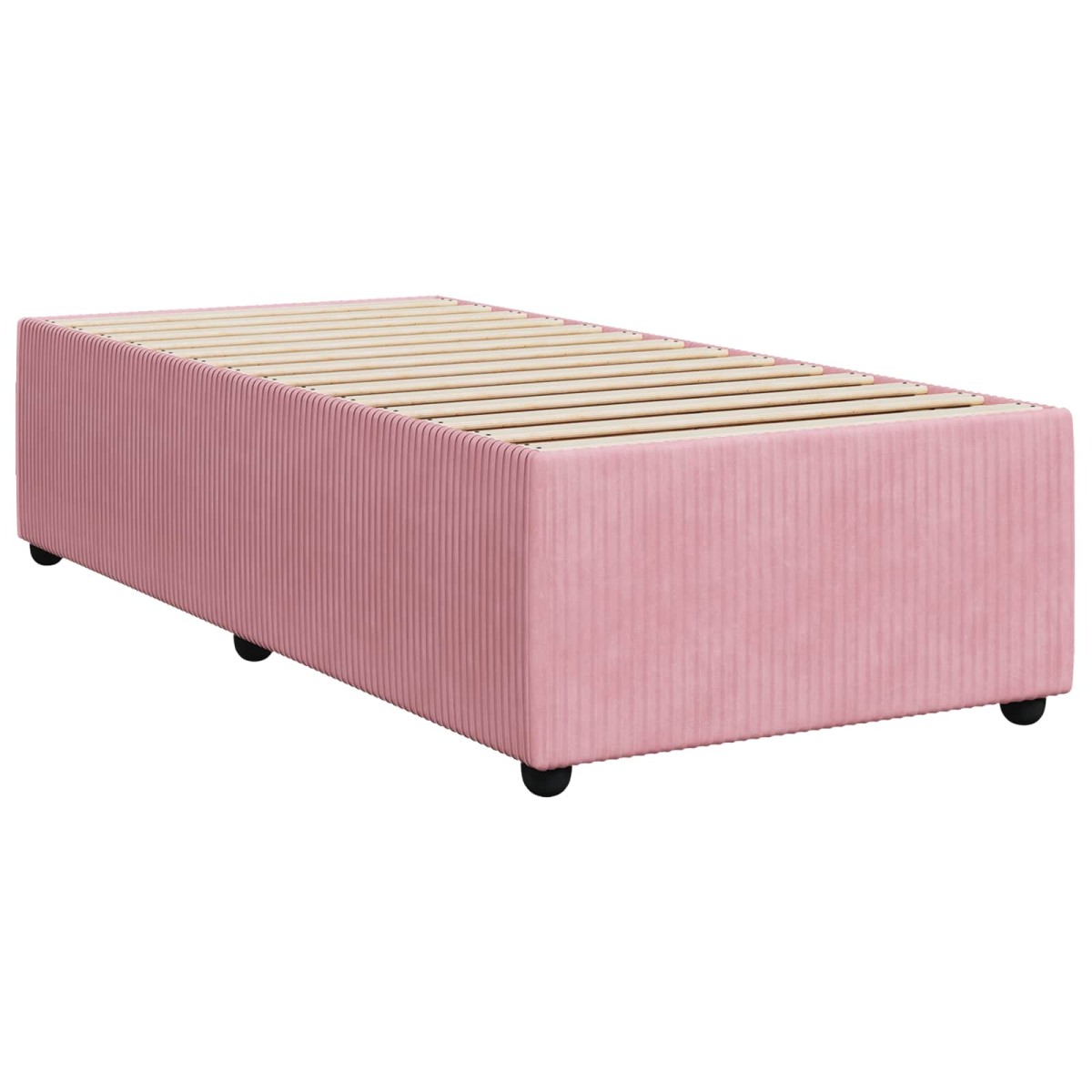 vidaXL Κρεβάτι box spring με στρώμα Ροζ 90 x 200 cm Βελούδο