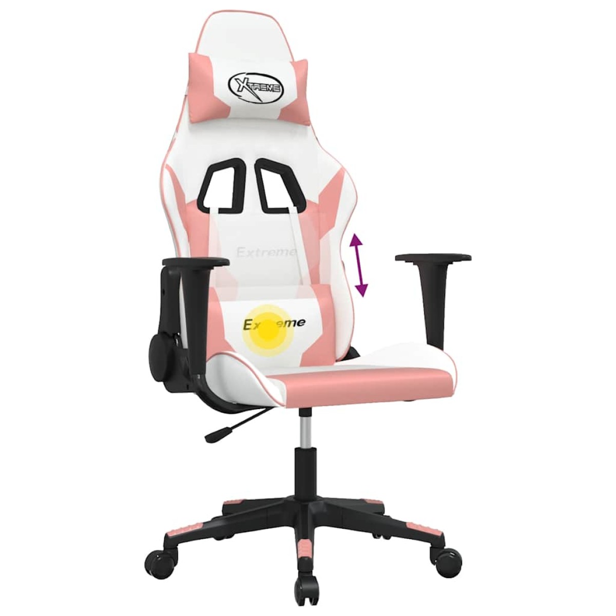 vidaXL Καρέκλα Gaming Λευκό και Ροζ από Συνθετικό Δέρμα
