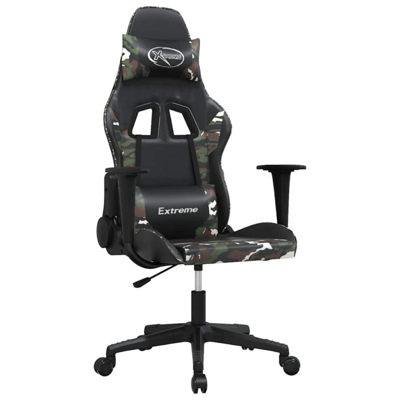 vidaXL Καρέκλα Gaming Μασάζ Μαύρο/Παραλλαγή από Συνθετικό Δέρμα