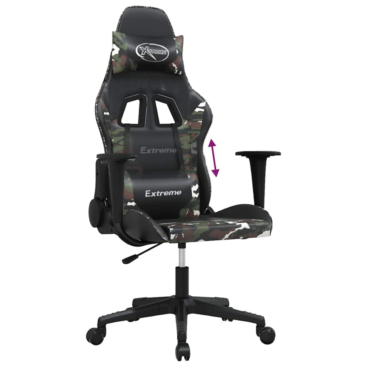 vidaXL Καρέκλα Gaming Μασάζ Μαύρο/Παραλλαγή από Συνθετικό Δέρμα
