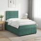 vidaXL Κρεβάτι box spring με στρώμα Σκούρο Πράσινο 120 x 190 cm