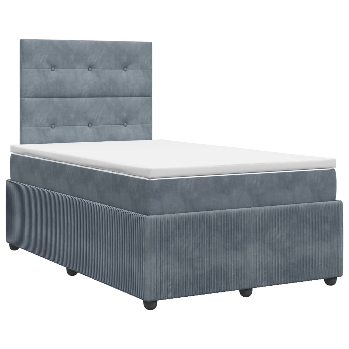 vidaXL Κρεβάτι box spring με στρώμα Σκούρο Γκρι 120 x 190 cm Βελούδο