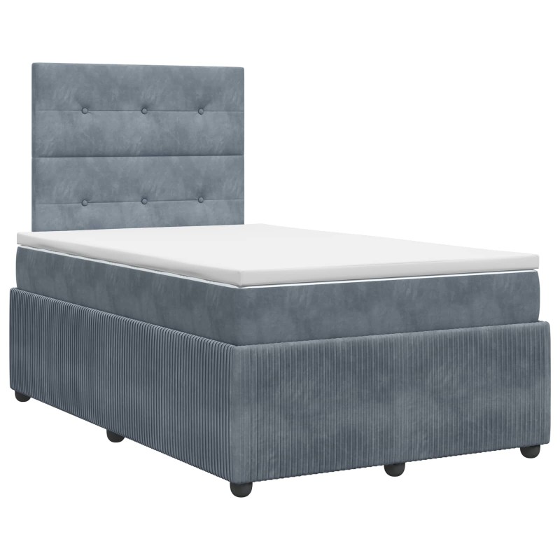 vidaXL Κρεβάτι box spring με στρώμα Σκούρο Γκρι 120 x 190 cm Βελούδο