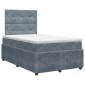 vidaXL Κρεβάτι box spring με στρώμα Σκούρο Γκρι 120 x 190 cm Βελούδο