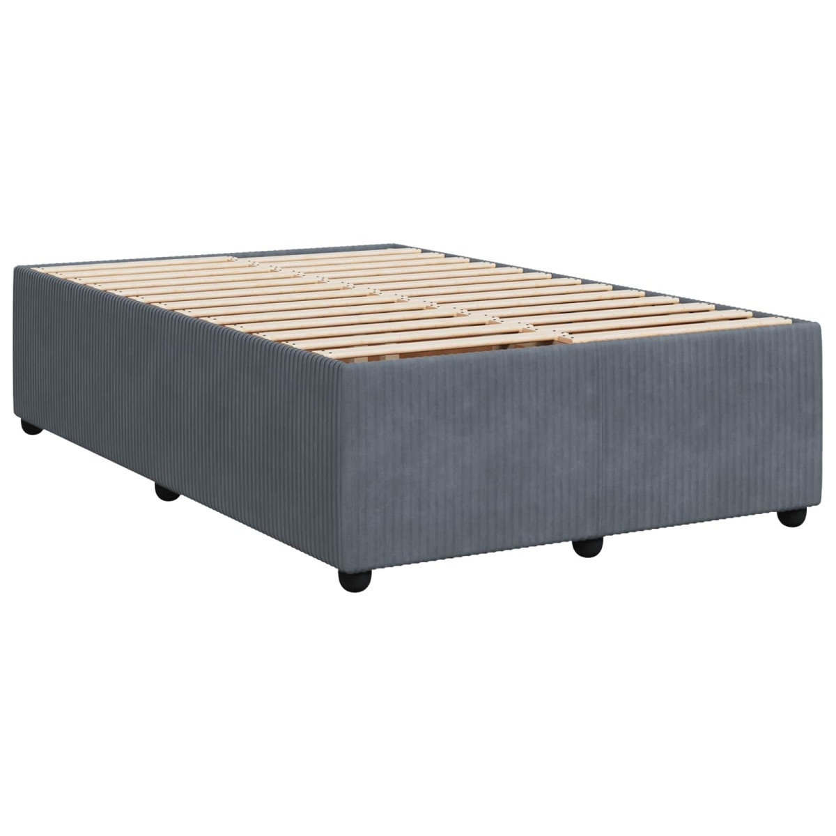 vidaXL Κρεβάτι box spring με στρώμα Σκούρο Γκρι 120 x 190 cm Βελούδο