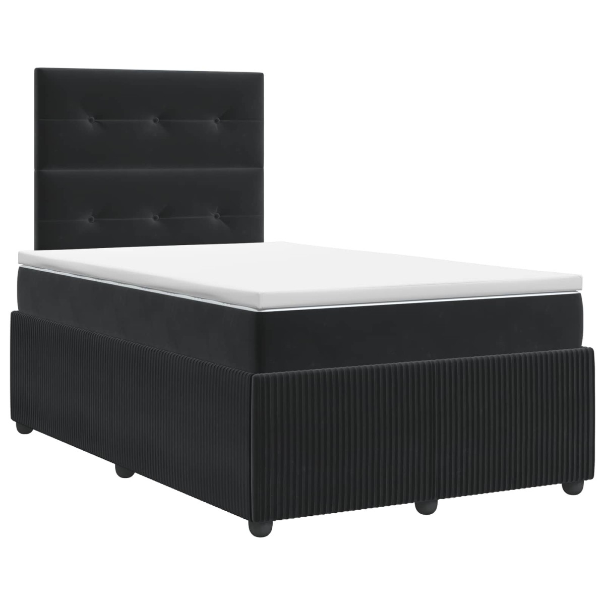 vidaXL Κρεβάτι box spring με στρώμα Μαύρο 120 x 190 cm Βελούδο