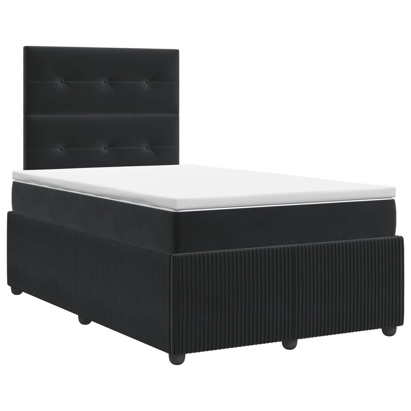 vidaXL Κρεβάτι box spring με στρώμα Μαύρο 120 x 190 cm Βελούδο