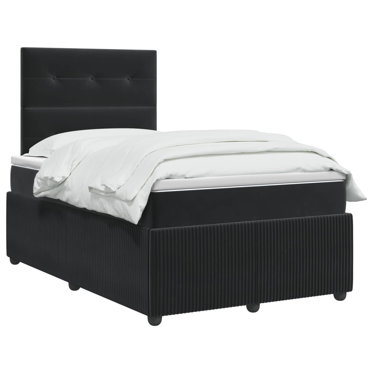 vidaXL Κρεβάτι box spring με στρώμα Μαύρο 120 x 190 cm Βελούδο