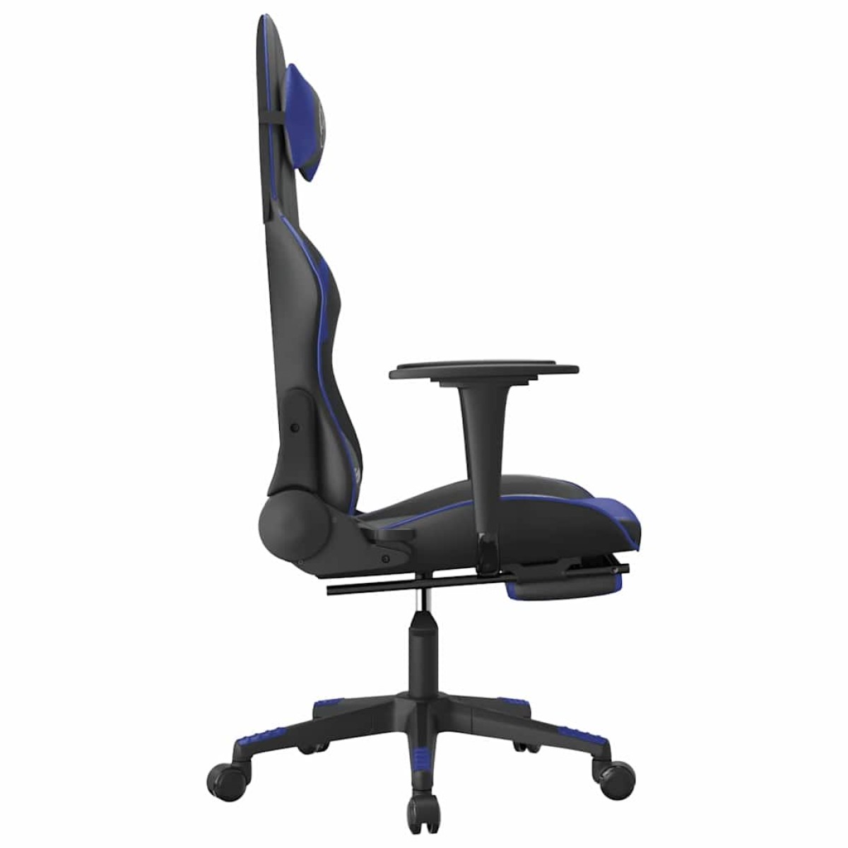 vidaXL Καρέκλα Gaming Μασάζ Υποπόδιο Μαύρο & Μπλε από Συνθετικό Δέρμα