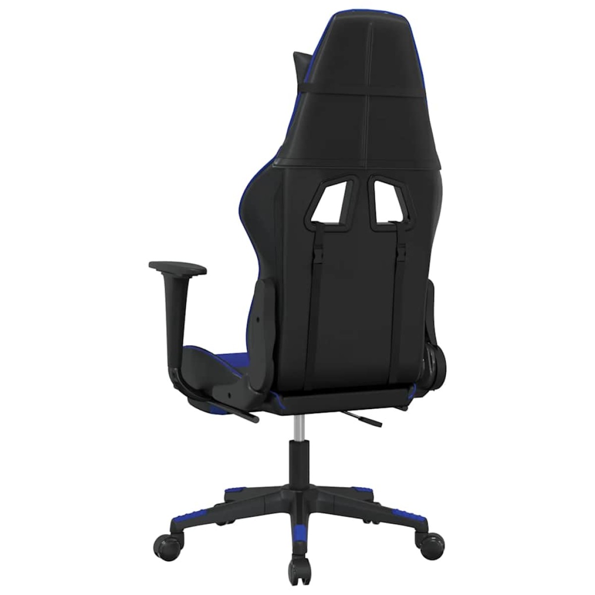 vidaXL Καρέκλα Gaming Μασάζ Υποπόδιο Μαύρο & Μπλε από Συνθετικό Δέρμα