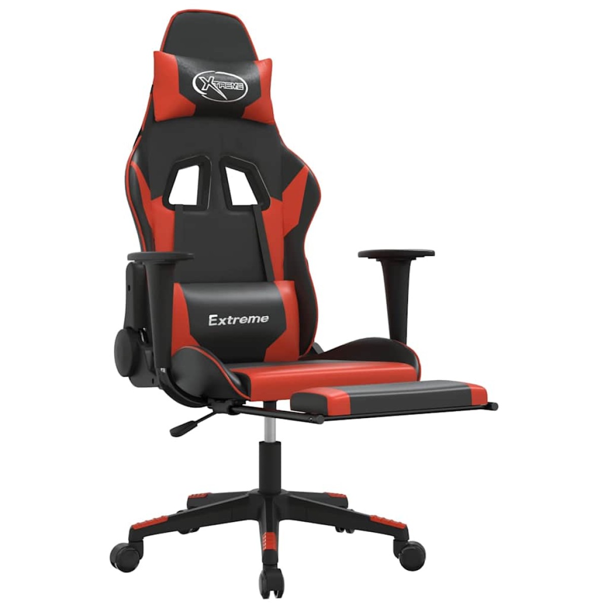 vidaXL Καρέκλα Gaming Μασάζ Υποπόδιο Μαύρο/Πράσινο από Συνθετικό Δέρμα