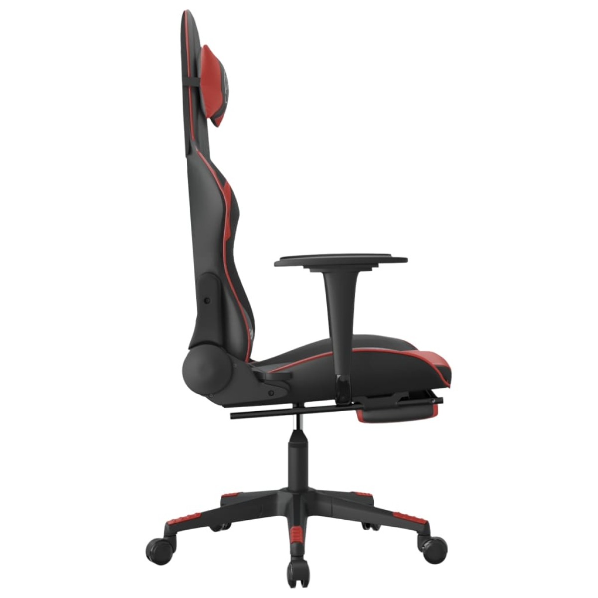 vidaXL Καρέκλα Gaming Μασάζ Υποπόδιο Μαύρο/Μπορντό από Συνθετικό Δέρμα
