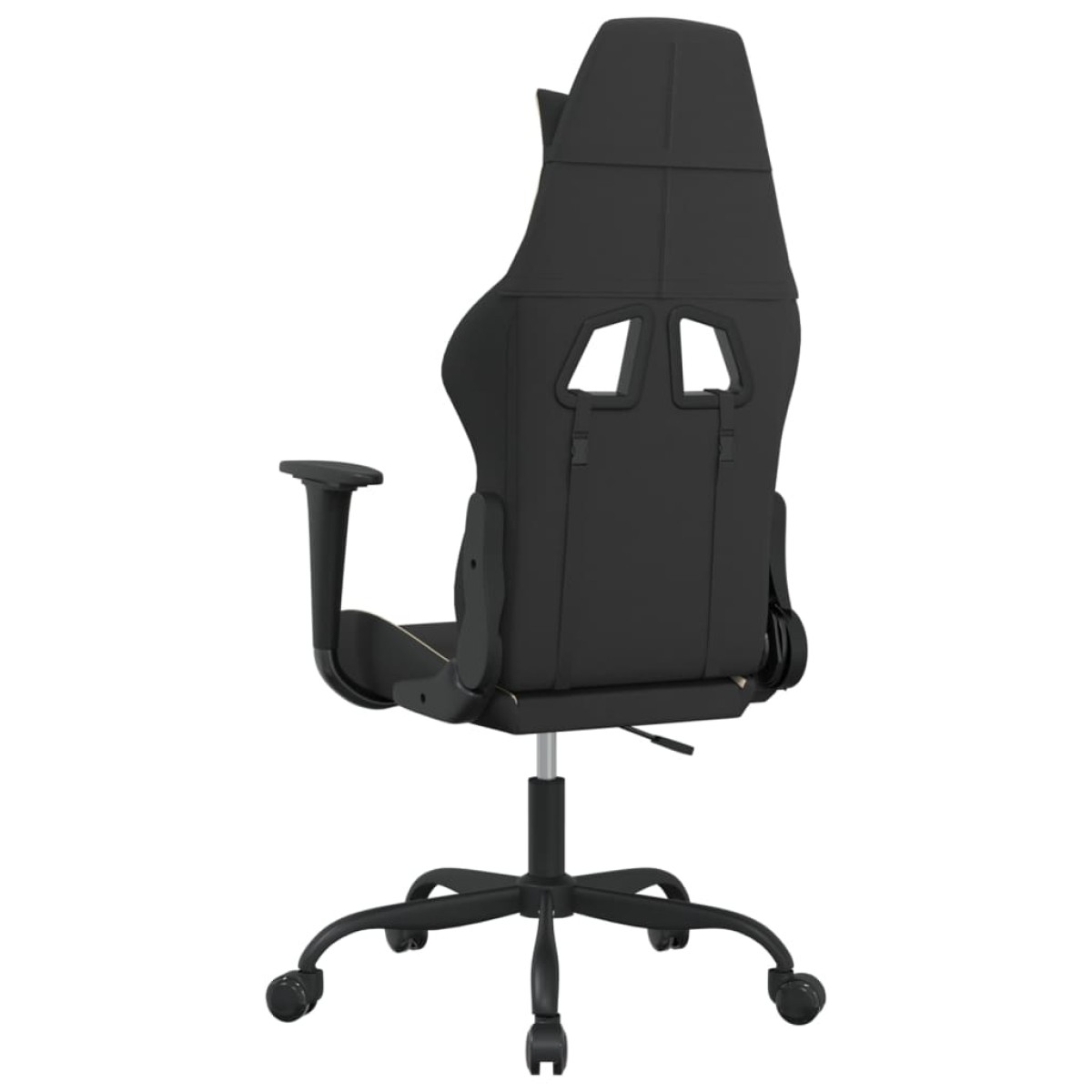 vidaXL Καρέκλα Μασάζ Gaming Μαύρη και Κρεμ Υφασμάτινη