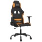 vidaXL Καρέκλα Μασάζ Gaming Μαύρη και Πορτοκαλί Υφασμάτινη