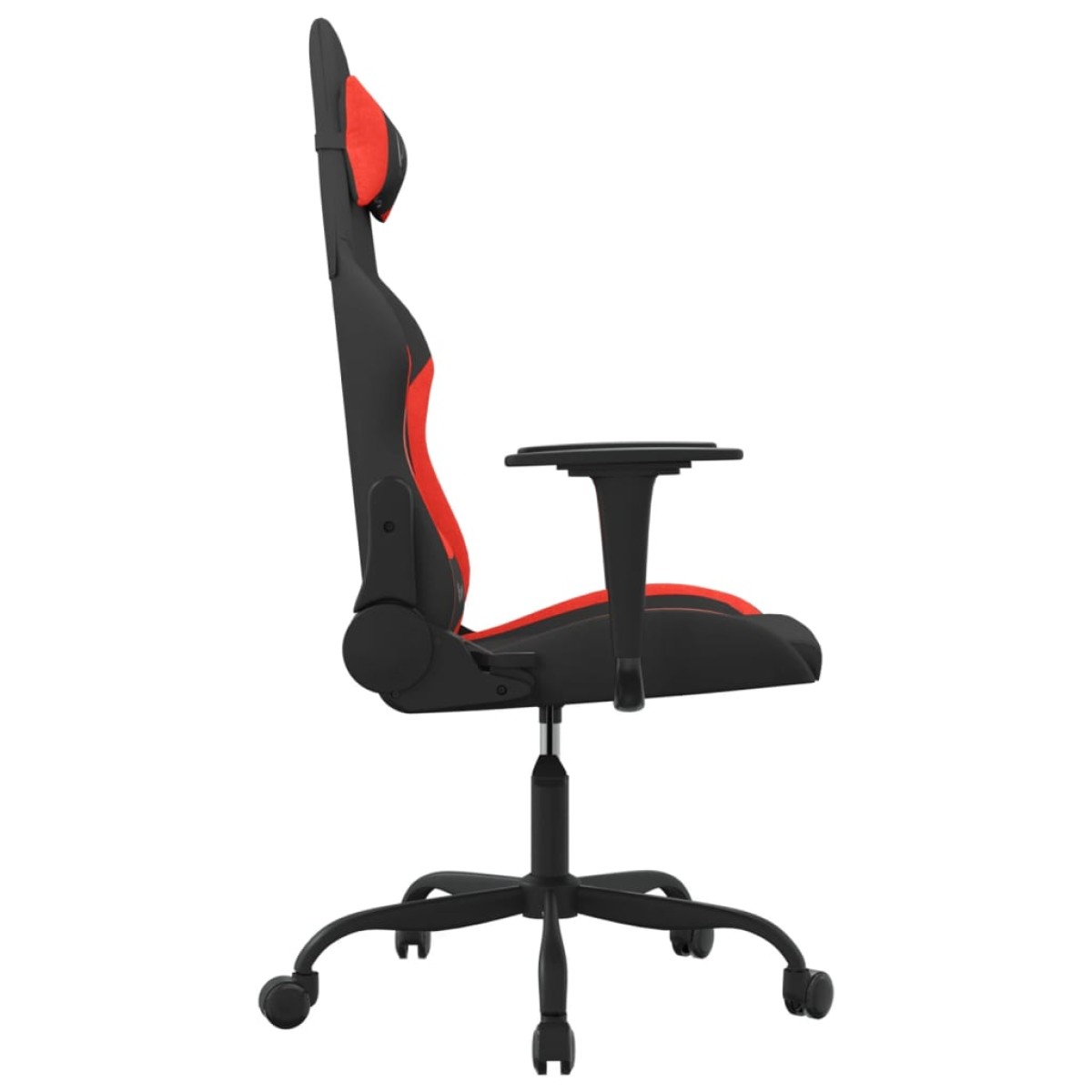 vidaXL Καρέκλα Μασάζ Gaming Μαύρη και Κόκκινη Υφασμάτινη
