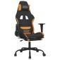 vidaXL Καρέκλα Μασάζ Gaming Μαύρο/Πορτοκαλί Ύφασμα με Υποπόδιο