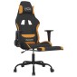 vidaXL Καρέκλα Μασάζ Gaming Μαύρο/Πορτοκαλί Ύφασμα με Υποπόδιο