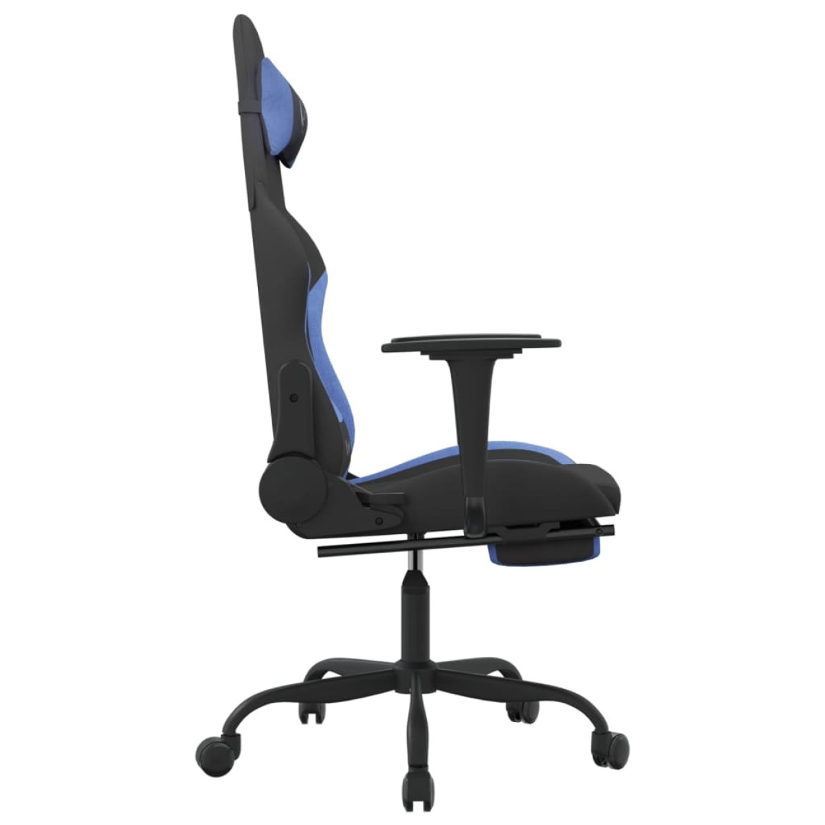 vidaXL Καρέκλα Μασάζ Gaming Μαύρη/Μπλε Ύφασμα με Υποπόδιο