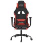 vidaXL Καρέκλα Μασάζ Gaming Μαύρο και Κόκκινη Ύφασμα με Υποπόδιο