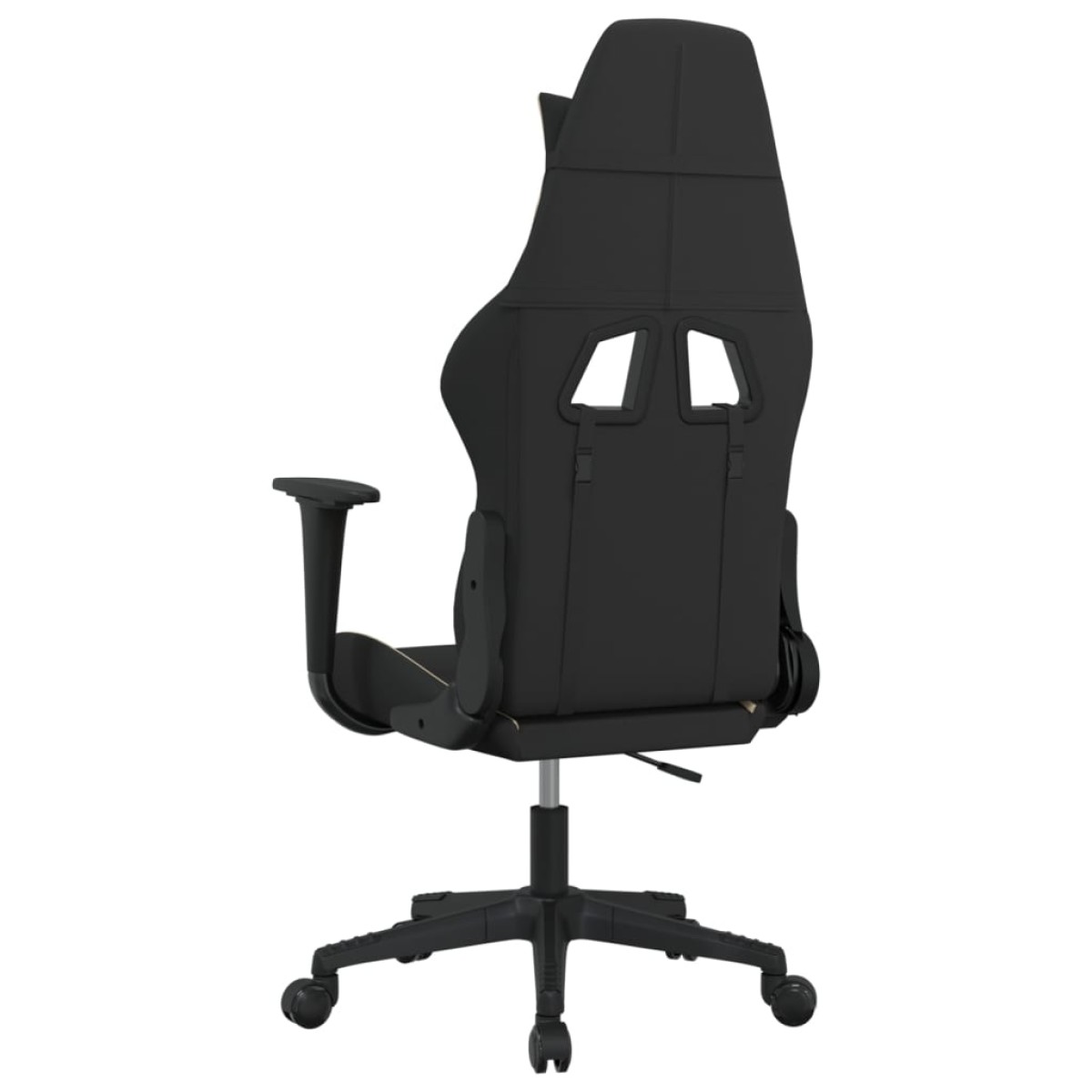 vidaXL Καρέκλα Μασάζ Gaming Μαύρη και Κρεμ Υφασμάτινη