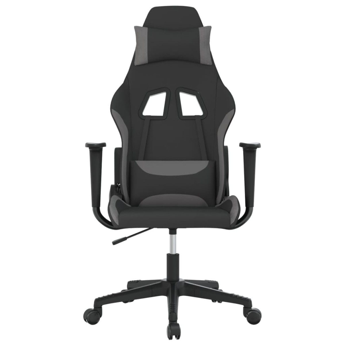 vidaXL Καρέκλα Μασάζ Gaming Μαύρο και Ανοιχτό Γκρι Υφασμάτινη