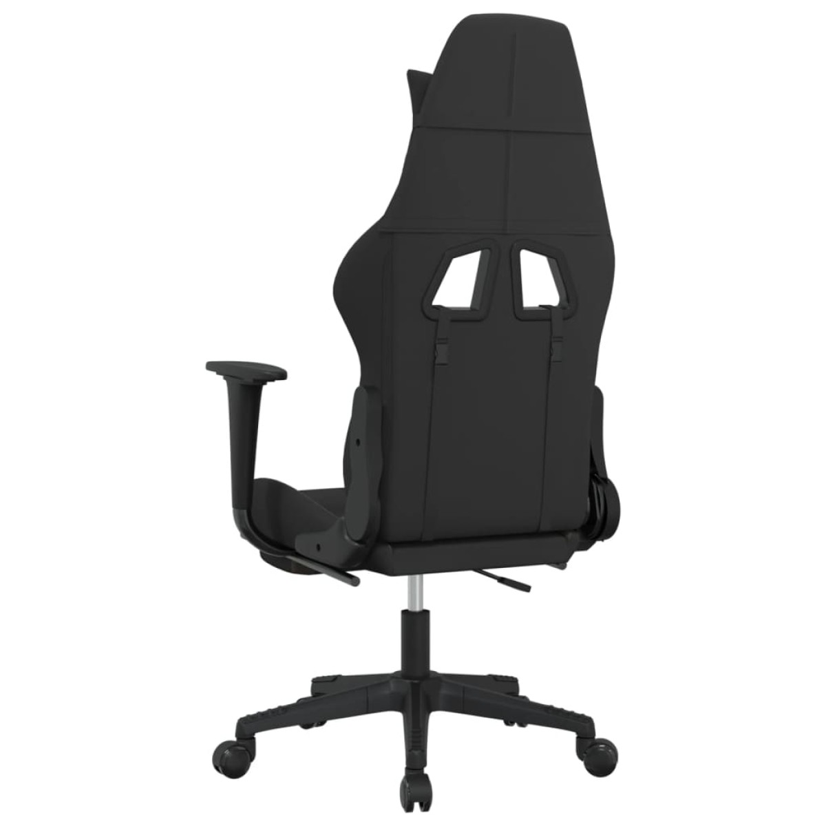 vidaXL Καρέκλα Μασάζ Gaming Μαύρη & Taupe Υφασμάτινη με Υποπόδιο