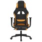 vidaXL Καρέκλα Μασάζ Gaming Μαύρο/Πορτοκαλί Ύφασμα με Υποπόδιο