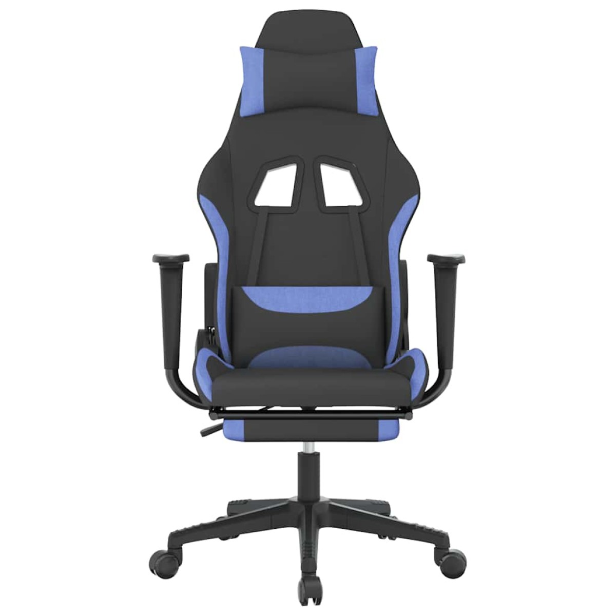 vidaXL Καρέκλα Μασάζ Gaming Μαύρη/Μπλε Ύφασμα με Υποπόδιο