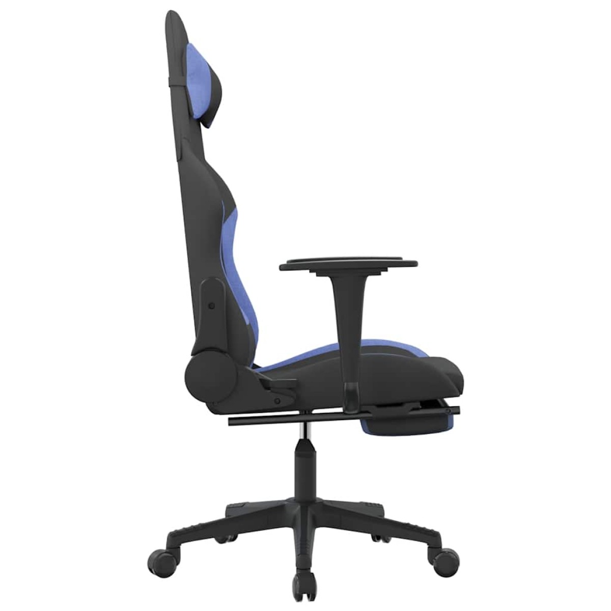 vidaXL Καρέκλα Μασάζ Gaming Μαύρη/Μπλε Ύφασμα με Υποπόδιο
