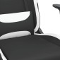 vidaXL Καρέκλα Μασάζ Gaming Μαύρη/Λευκή Ύφασμα με Υποπόδιο