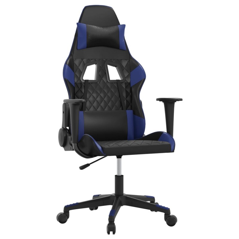 vidaXL Καρέκλα Gaming Μασάζ Μαύρο/Μπλε από Συνθετικό Δέρμα