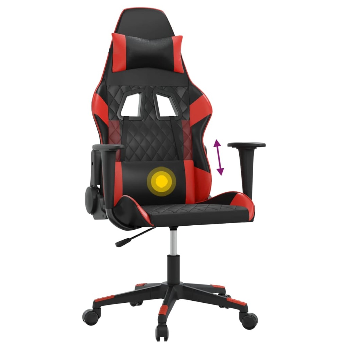 vidaXL Καρέκλα Gaming Μασάζ Μαύρο/Κόκκινο από Συνθετικό Δέρμα