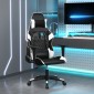 vidaXL Καρέκλα Gaming Μασάζ Ασπρόμαυρη από Συνθετικό Δέρμα