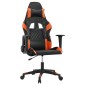 vidaXL Καρέκλα Gaming Μασάζ Μαύρο/πορτοκαλί από Συνθετικό Δέρμα
