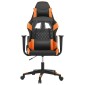 vidaXL Καρέκλα Gaming Μασάζ Μαύρο/πορτοκαλί από Συνθετικό Δέρμα
